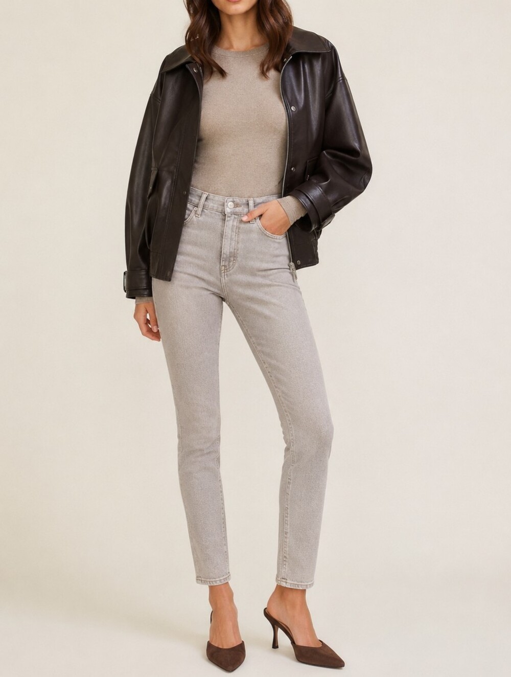 Dynamite Kate High-Rise Skinny Jeans | Size 25 | Light Grey